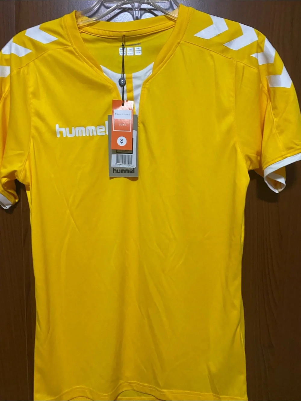 Hummel Yellow Boys Youth Short Sleeve Soccer Jersey YL 14-16